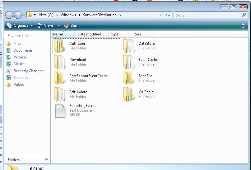 Softwaredistribution Datastore Vista